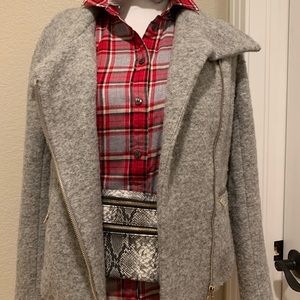 Red & Gray Plaid JCrew Shirt XXS